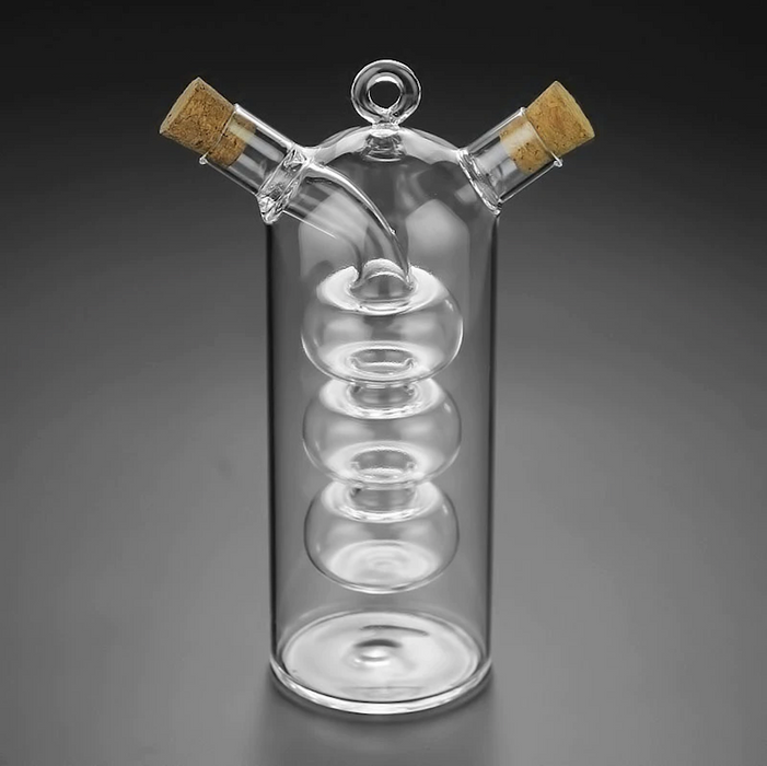 HYGGE CAVE | Unique Oil & Vinegar Glass Bottle Separately in 1 vessel 