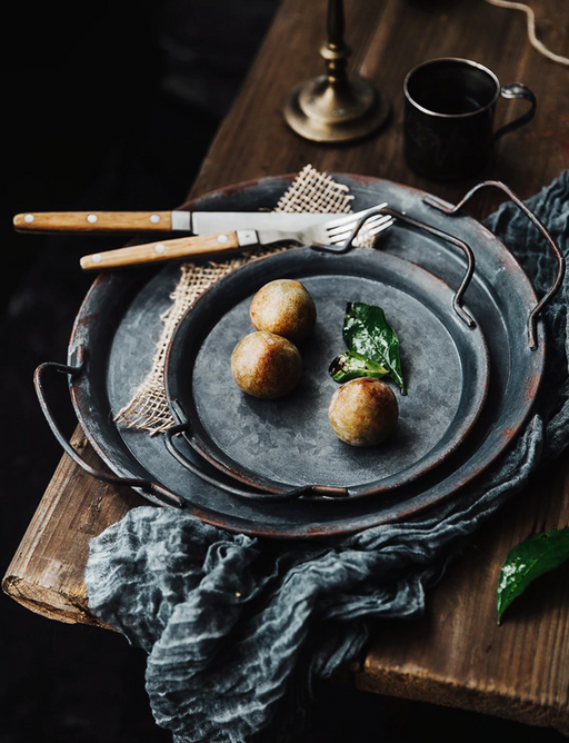 HYGGE CAVE | Nordic Metal Serving Tray, Minimalistic Danish Style