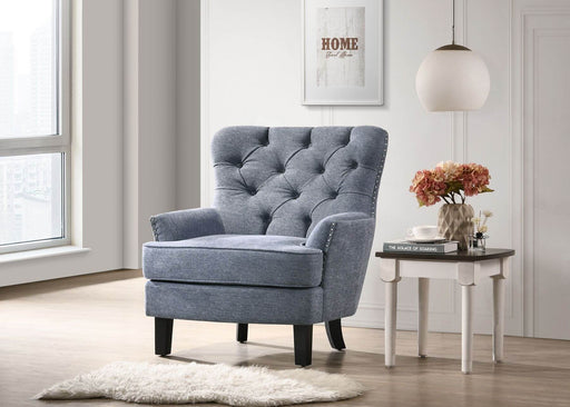 HYGGE CAVE | FEATHERED BLUE TUFTED CHAIR