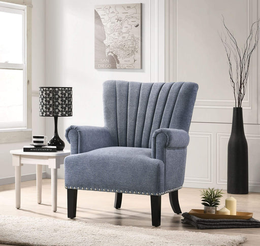 HYGGE CAVE | BLUE PLUMED COMFY ARMCHAIR