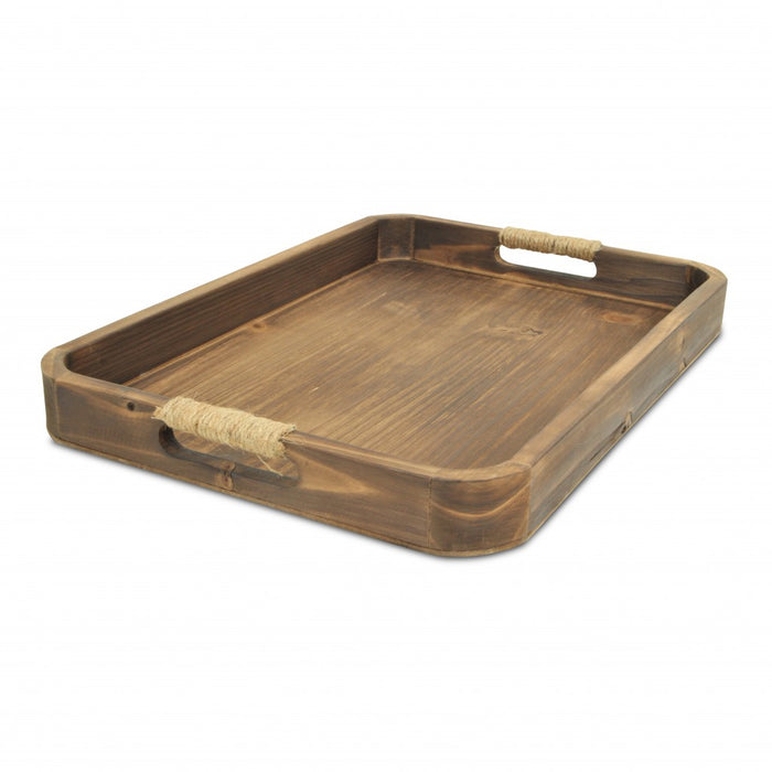 HYGGE CAVE | NATURAL DARK BROWN CURVED WOOD TRAY