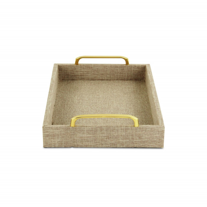HYGGE CAVE | BEIGE LINEN AND WOODEN TRAY