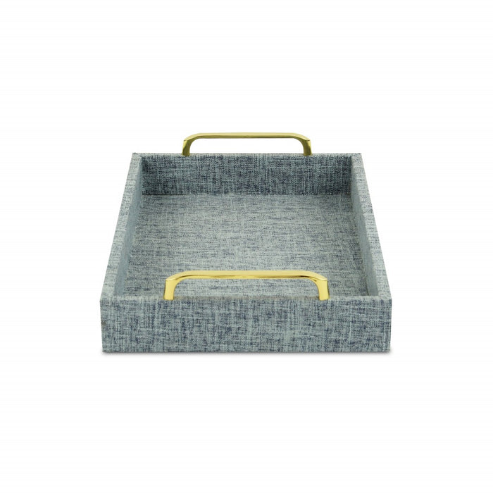 HYGGE CAVE | LIGHT BLUE LINEN AND WOODEN TRAY