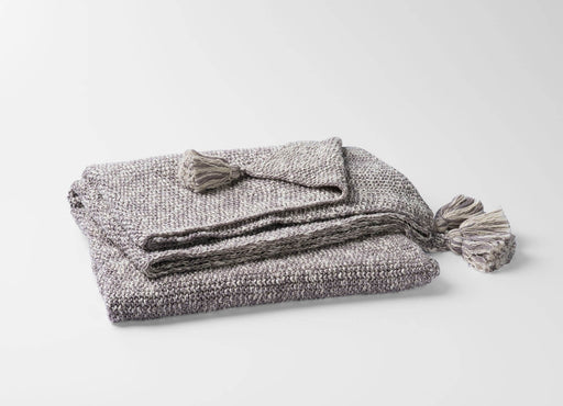 HYGGE CAVE | GREY AND WHITE COTTON THROW BLANKET 
