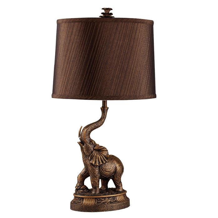 HYGGE CAVE | ANTIQUED BRONZE TEXTURED ELEPHANT TABLE LAMP
