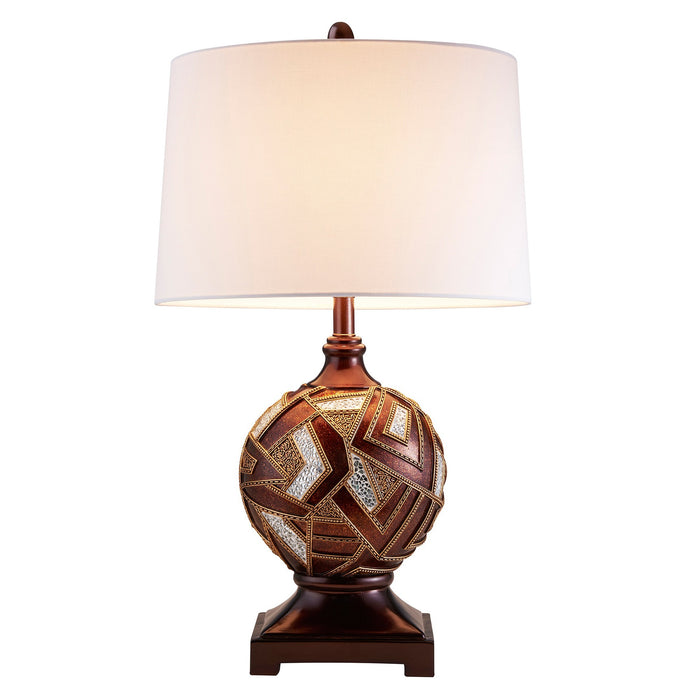 HYGGE CAVE | BROWN METALLIC MOSAIC DESIGN TABLE LAMP