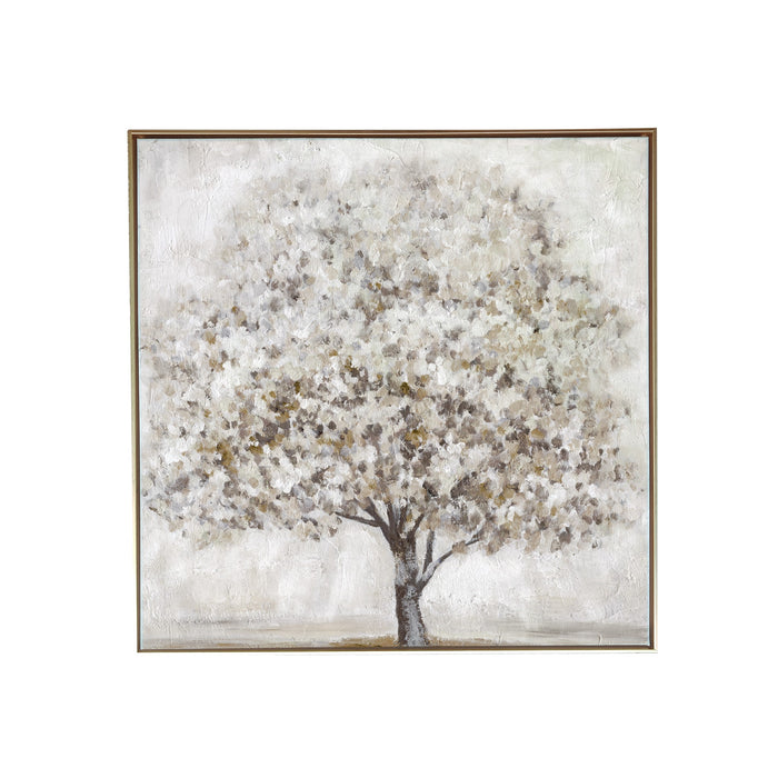 HYGGE CAVE | NEUTRAL GRAY AND TAN LARGE TREE CANVAS WALL ART