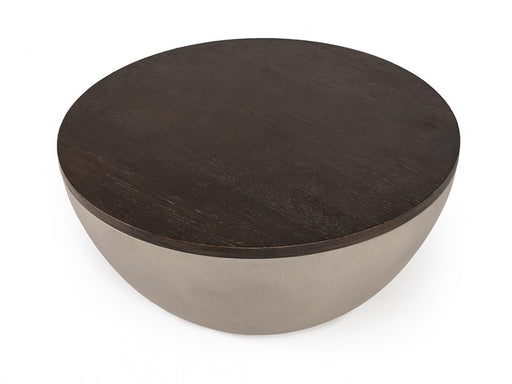 HYGGE CAVE | GREY CONCRETE AND BROWN OAK COFFEE TABLE 