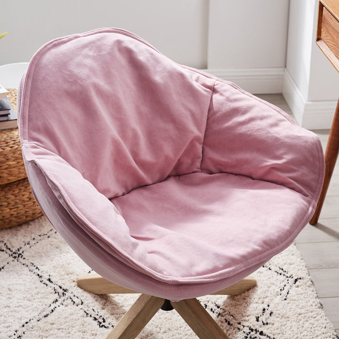 HYGGE CAVE | MODERN PINK SWIVEL ACCENT CHAIR 