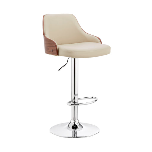 HYGGE CAVE | CREAM FAUX LEATHER ADJUSTABLE MODERN BAR STOOL