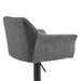 HYGGE CAVE | GREY FAUX LEATHER AND FABRIC SWIVEL STOOL 