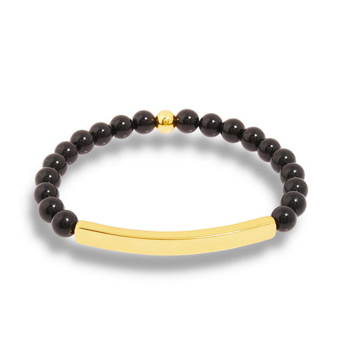 Custom Statement Jewelry / Gold Rope / For Women / Black Obsidian Bracelet / Bracelet With Gem / Bracelet With Black Obsidian