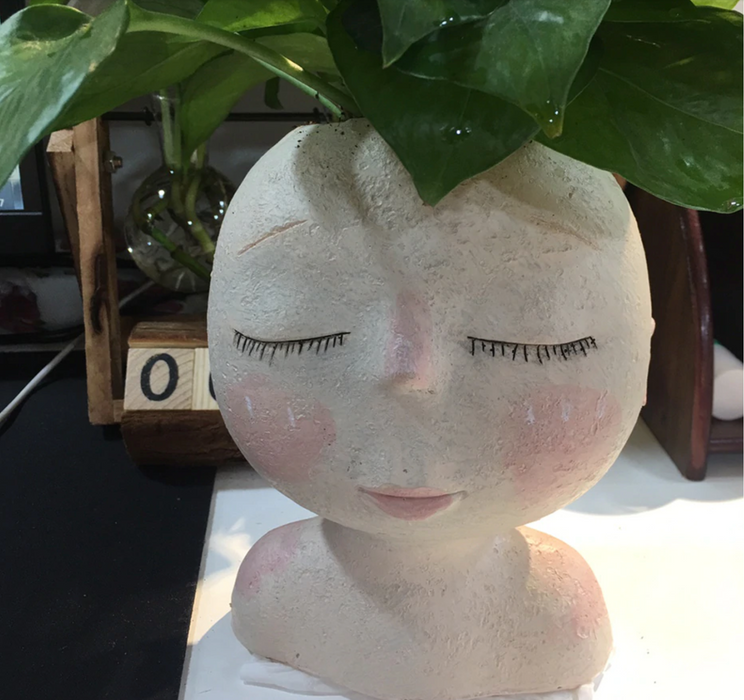 HYGGE CAVE | Doll Shape Sculpture Vase, Human Face Flower Vases