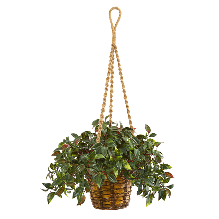30” MINI MELON ARTIFICIAL PLANT IN HANGING BASKET UV RESISTANT (INDOOR/OUTDOOR) - HYGGE CAVE