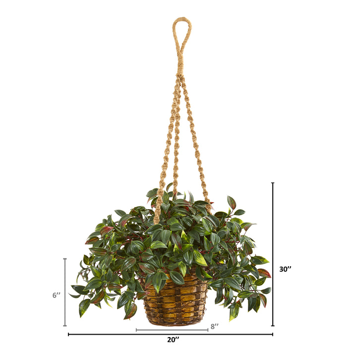 30” MINI MELON ARTIFICIAL PLANT IN HANGING BASKET UV RESISTANT (INDOOR/OUTDOOR) - HYGGE CAVE
