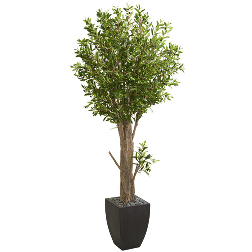 HYGGE CAVE | OLIVE ARTIFICIAL TREE IN BLACK PLANTER