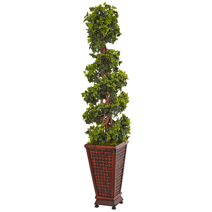 HYGGE CAVE | ENGLISH IVY TREE IN DECORATIVE WOOD PLANTER