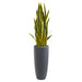 HYGGE CAVE | 4.5’ SANSEVIERIA ARTIFICIAL PLANT IN GRAY PLANTER