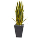 HYGGE CAVE | 3.5’ SANSEVIERIA ARTIFICIAL PLANT IN SLATE PLANTER