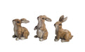 Adorn your living space with this charming set of 6 Polystone Rabbit Figurines