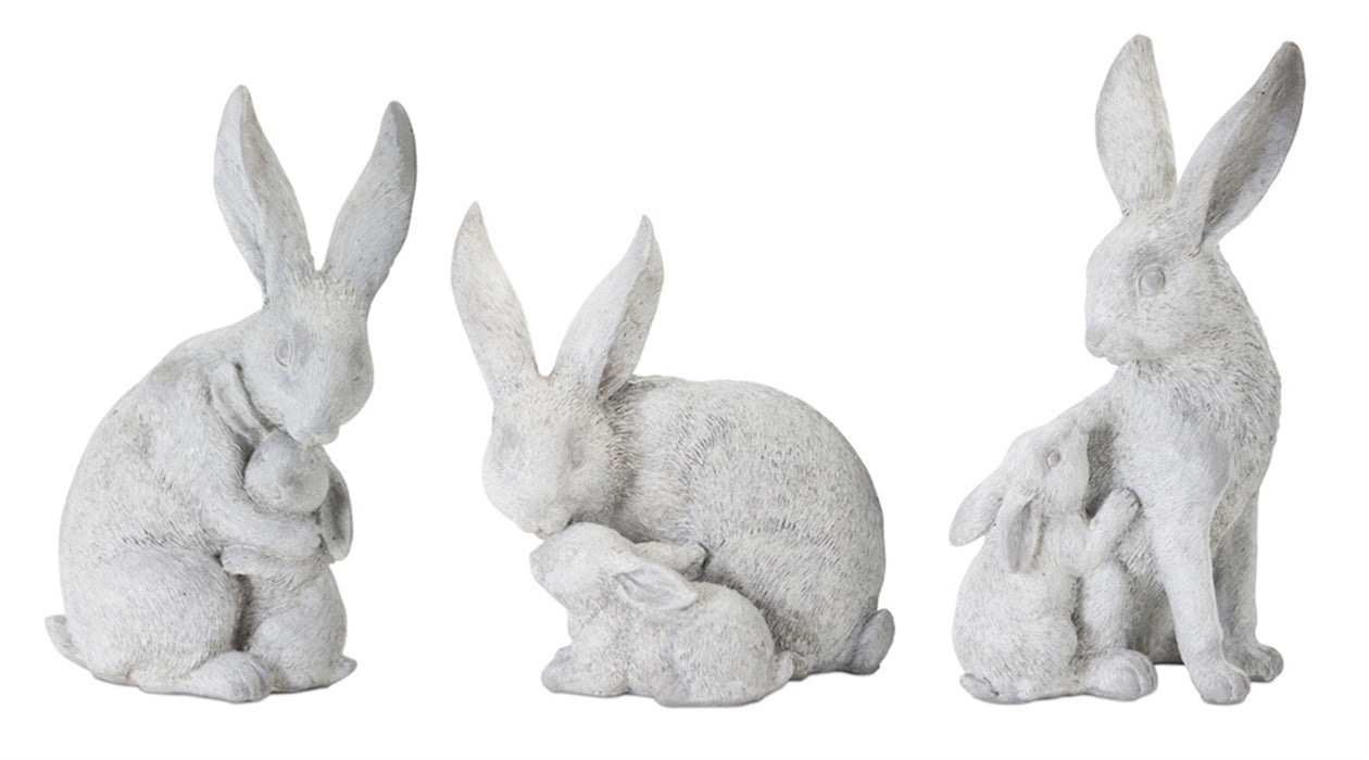 Bring a touch of charm to your home with the set of 6 bunny rabbit figurines, handcrafted with stone powder and resin.