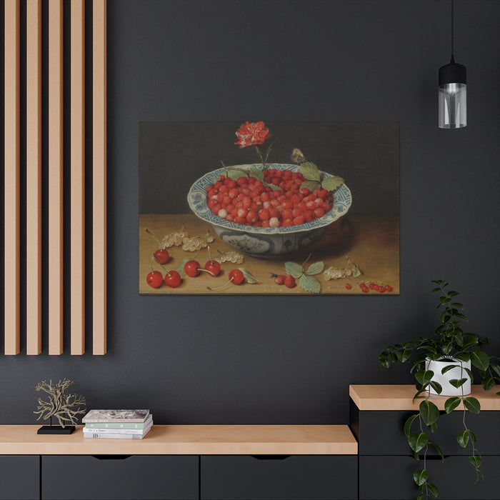 HYGGE CAVE | WILD STRAWBERRIES AND A CARNATION IN A WAN-LI BOWL