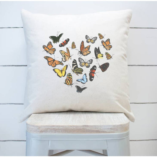 Butterfly Heart Pillow Cover