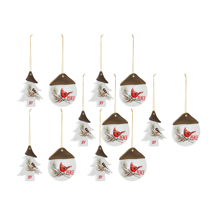 Adorn your Christmas Tree with this beautiful set of Chickadee Sentiment Ornaments - hygge cave