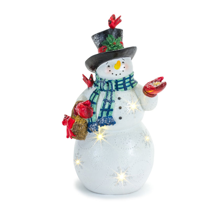  Christmas display is made possible by the mix of the classic snowman figure and the vibrant cardinal bird embellishments - hygge cave