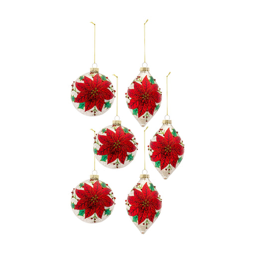 Deep Red Poinsettia ornament - hygge cave