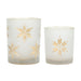 White Snowflake Christmas Candle Holders - Set of 3 White Candle Holders - hygge cave