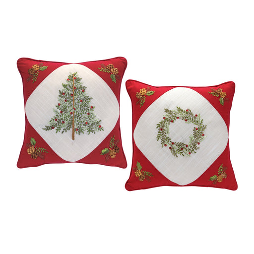 tree and wreath pillow - hygge cave