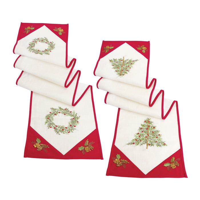 tree and wreath table runner (set of 2) - hygge cave