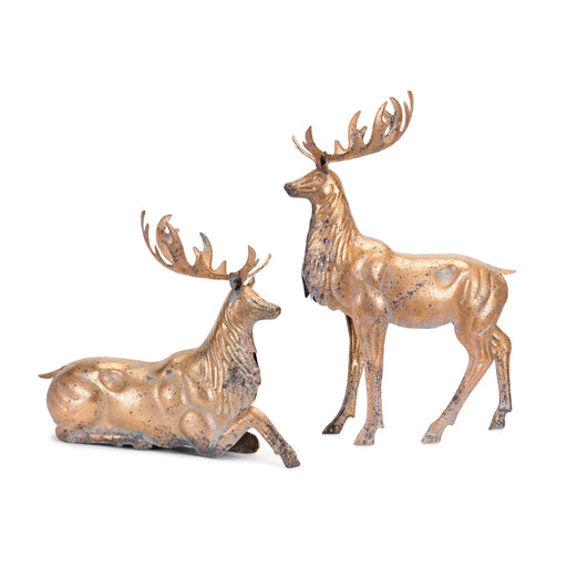 Deer Figurines Home Decor. ... Topadorn Christmas Deer Tabletop Reindeer Figurine for Christmas Decor Indoor Decoration,2 Pack - hygge cave