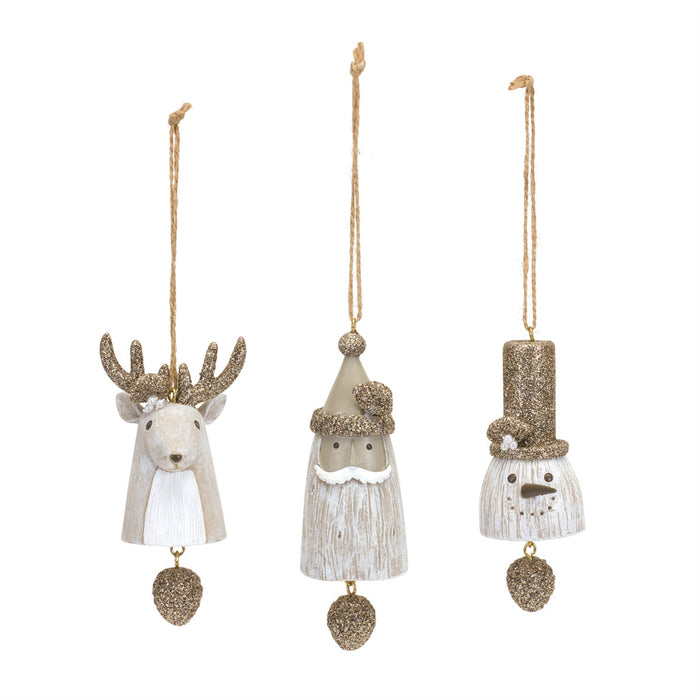 santa, snowman and deer ornaments - hygge cave