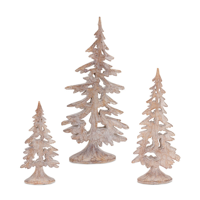 Set of 3 Decorated Christmas Tree Figurines for Holiday Home Decor - hygge cave