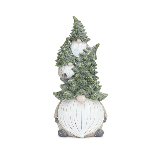 Green Triple Gnome Stack Holiday Christmas Figurine, Set of Two - hygge cave