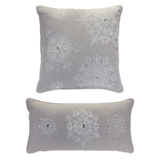 chic silver embroidered snowflake design -  hygge cave