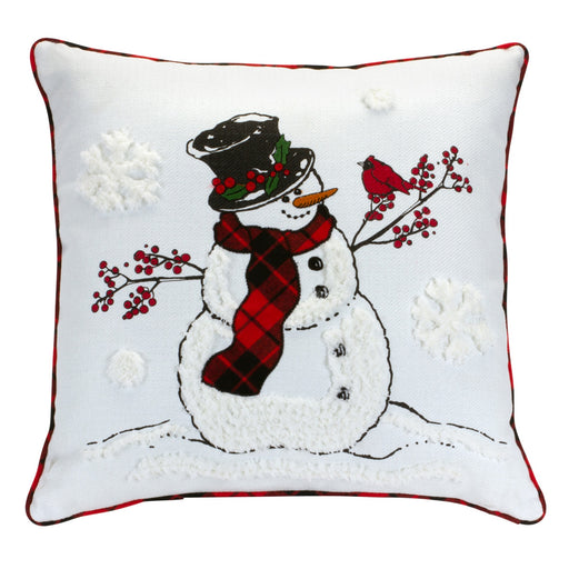 snowman and cardinal pillow - hygge cave