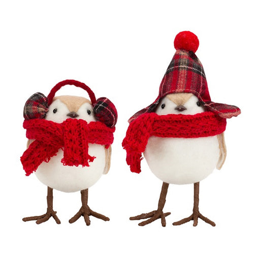 bird w/scarf and hat  - hygge cave