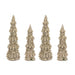 Set of 3 Silver Glittered Christmas Trees - HYGGE CAVE