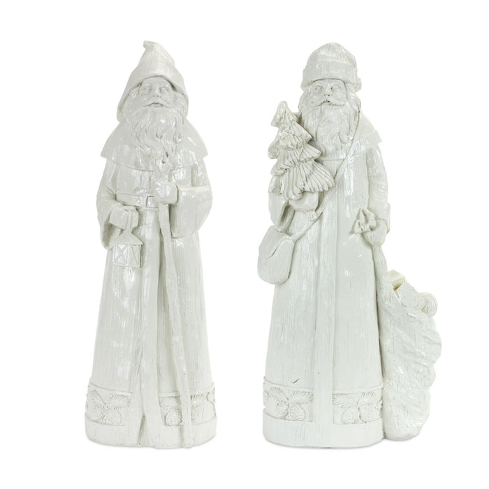 Add to your golden holiday decor or Santa collection with this pair of ceramic Santa figures - hygge cave