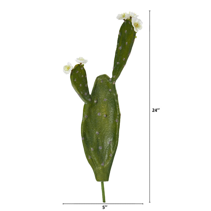 24” FLOWERING CACTUS ARTIFICIAL PLANT (SET OF 4)
