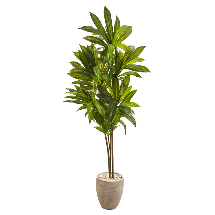 HYGGE CAVE | DRACAENA ARTIFICIAL PLANT IN SAND COLORED PLANTER
