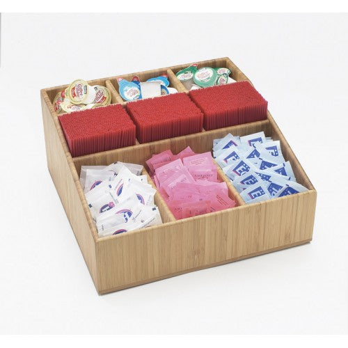 HYGGE CAVE | BAMBOO 9 SECTION CONDIMENT ORGANIZER
