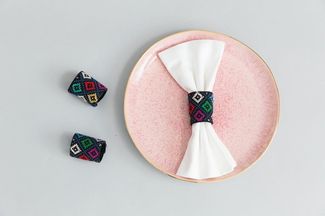 HYGGE CAVE | THE COLORFUL TATREEZ NAPKIN RINGS (SET OF 2)