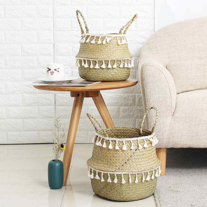 HYGGE CAVE |  Storage Baskets Seagrass Laundry Container Toy Holder 