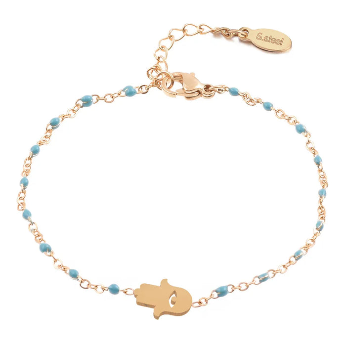 Stainless Steel / Hamsa Bracelets / Jewelry / 18K Gold Plated / Women's / Sparkly Bracelets / Customized