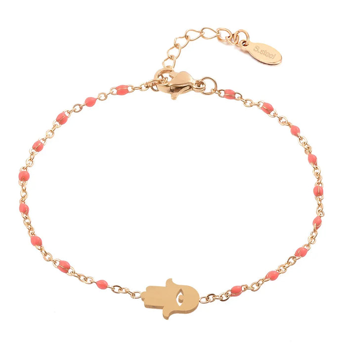 Stainless Steel / Hamsa Bracelets / Jewelry / 18K Gold Plated / Women's / Sparkly Bracelets / Customized