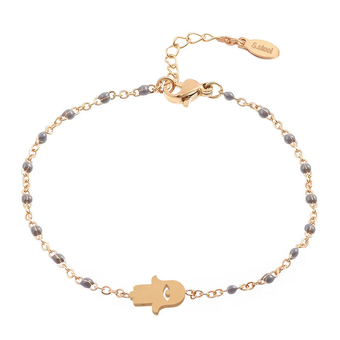 Stainless Steel / Hamsa Bracelets / Jewelry / 18K Gold Plated / Women's / Sparkly Bracelets / Customized
